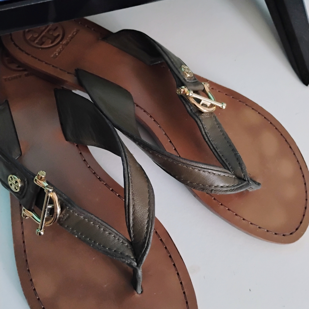 Tory Burch Brown Leather Sandals